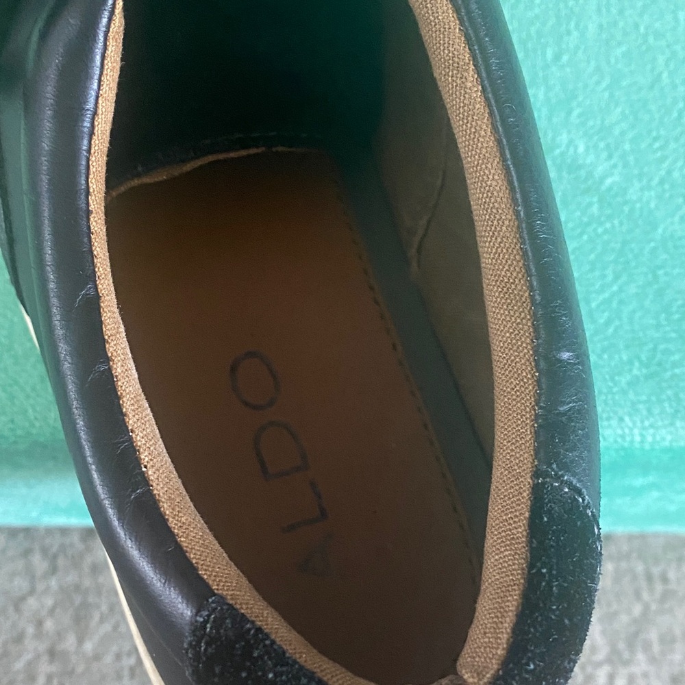 Aldo Black Leather Men's Sneakers - Picture 5 of 8